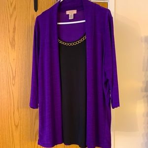 Classy Purple Slimming Woman’s Blouse Plus Size